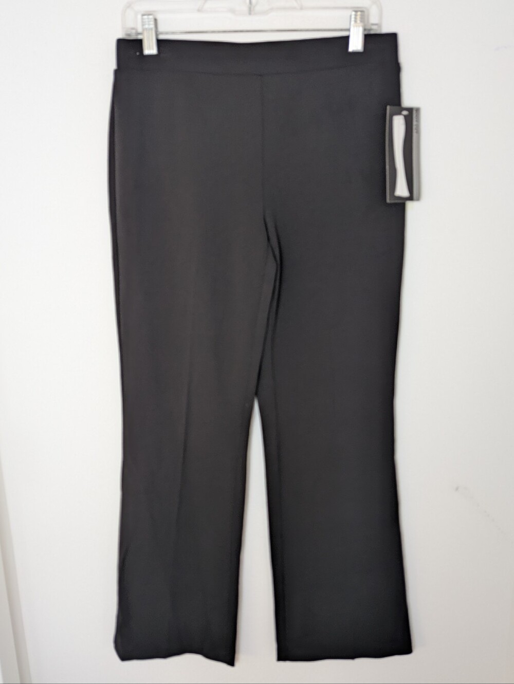 WREN New York Women Black Bootcut Dress Pants S Stretch Knit Pull On Flat Front